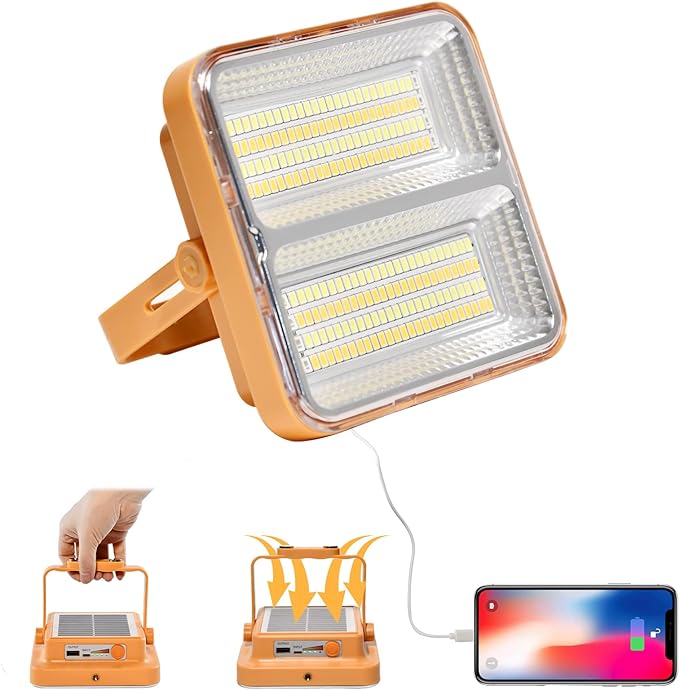 Foco LED Recargable 6400mAh LED Bateria 60W Lámpara Portátil 5000 Lúmen Batería Interna Solar Luz de Trabajo LED, Para Reparación de Automóviles, Senderismo Tra