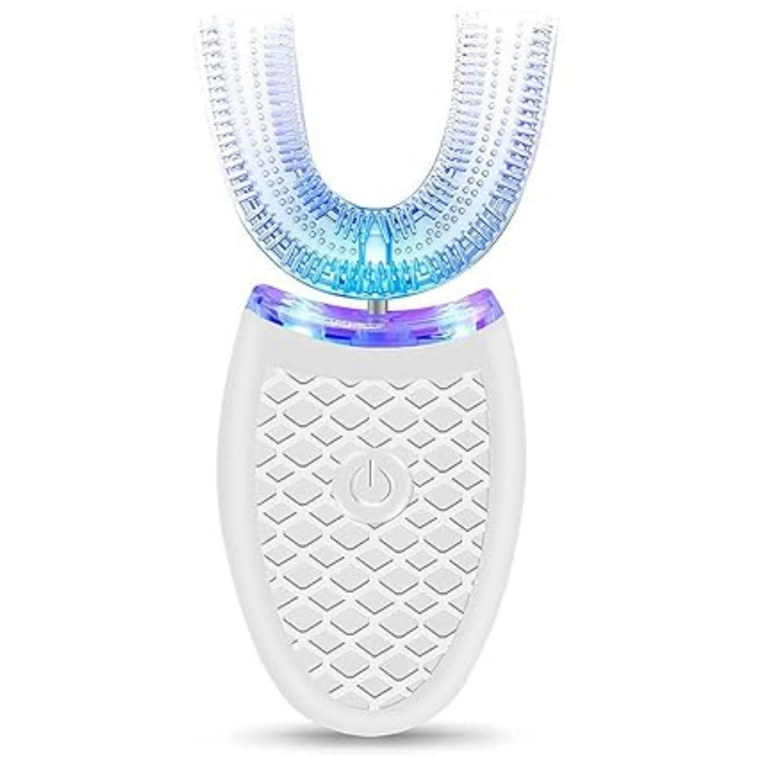 Cepillo de dientes eléctrico ultrasónico para adultos, cepillo de dientes automático en forma de U boca entera Limpieza de 360° Blanqueamiento de dientes manos