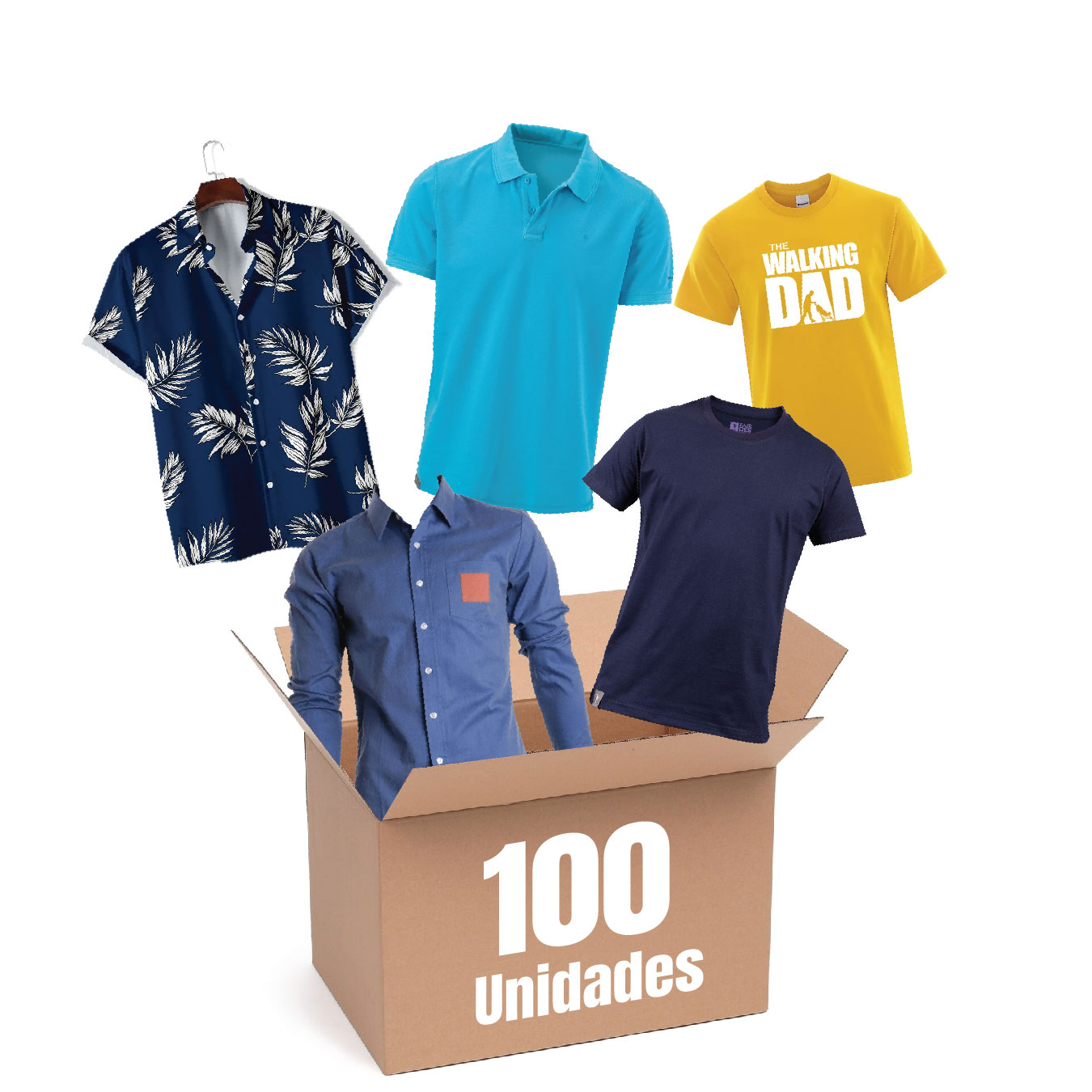 Lote mixto de 100 unidades de ropa para Hombre.