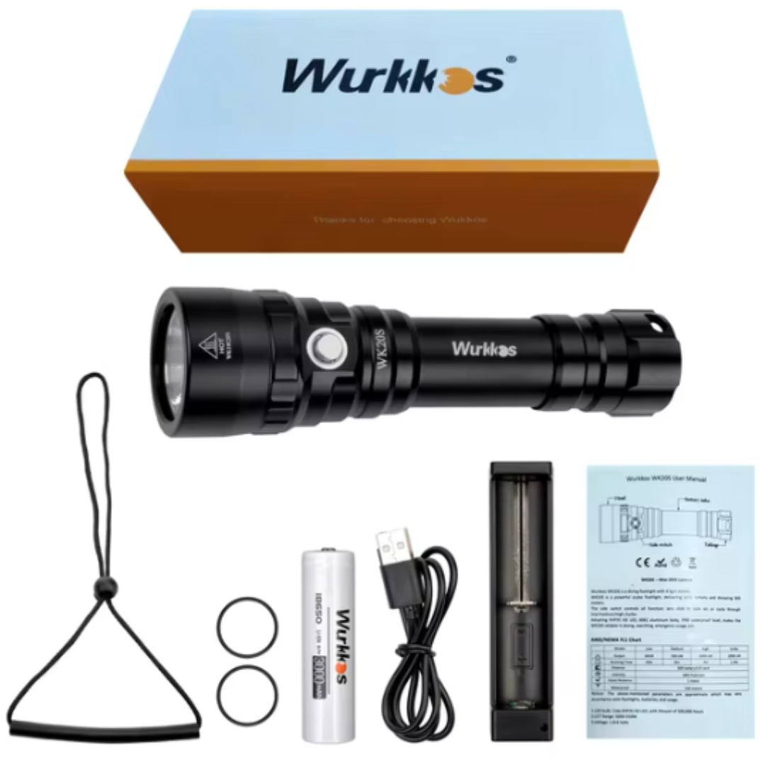 Wurkkos WK20S potente linterna de buceo ZB-7